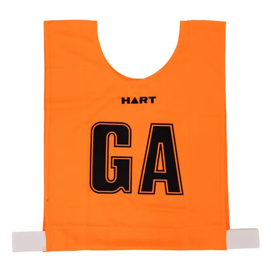 HART Mock Mesh Netball Bibs Snr - Fluro Orange/Blk Letters - Modern Teaching Aids NZ
