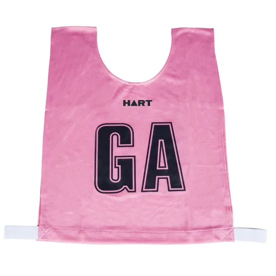 HART Mock Mesh Netball Bibs Snr - Pink Bib/Black Letters - Modern Teaching Aids NZ