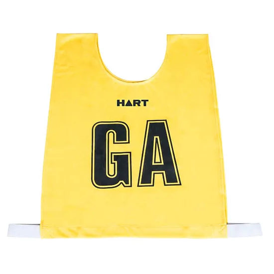 HART Mock Mesh Netball Bibs Snr - Yellow Bib/Black Letters - Modern Teaching Aids NZ