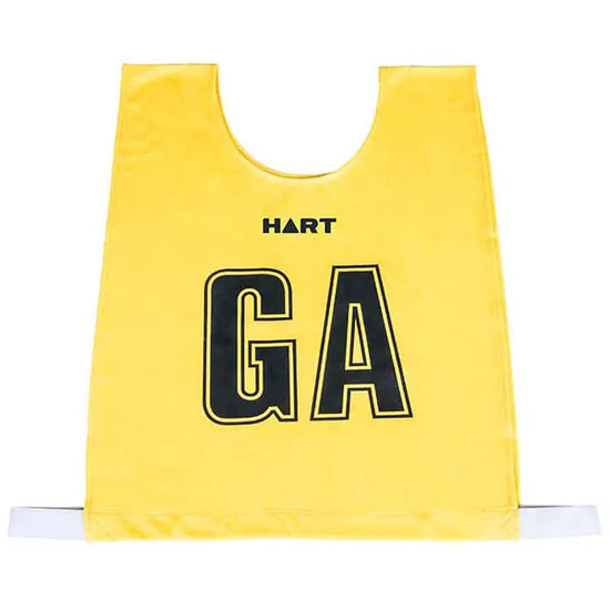 HART Mock Mesh Netball Bibs Jnr - Yellow Bib/Black Letters - Modern Teaching Aids NZ