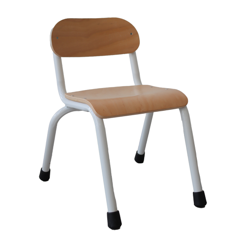 Metal & Timber Chair 32cm White Leg Set of 4 - Modern Teaching Aids NZ