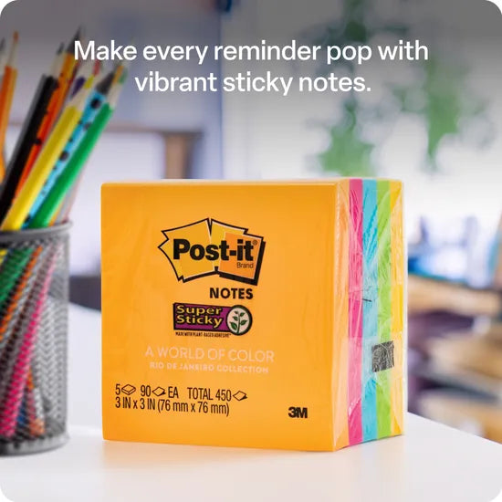 Post-it Notes Super Sticky PK5 - Modern Teaching Aids NZ