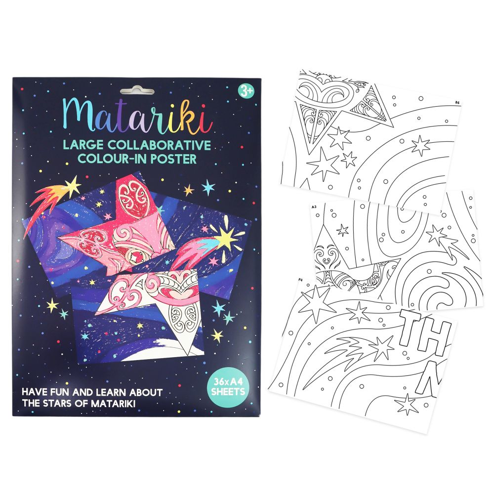 Matariki Colour-in Classroom Poster A4 x 36pcs - Modern Teaching Aids NZ