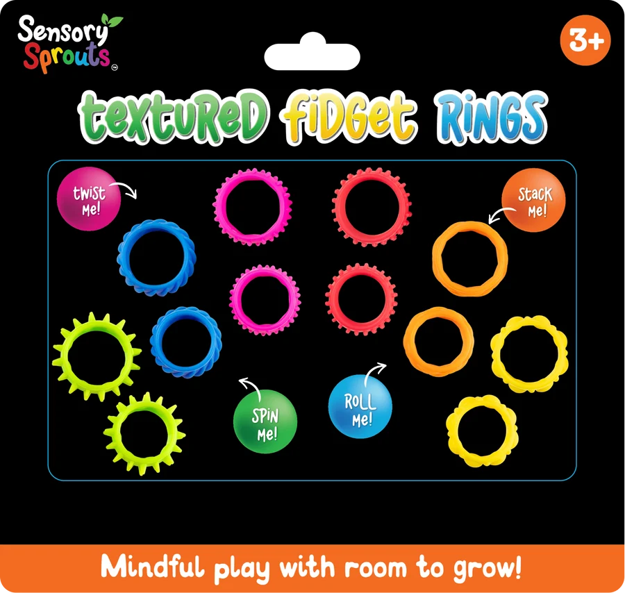Textured Fidget Rings Set of 12