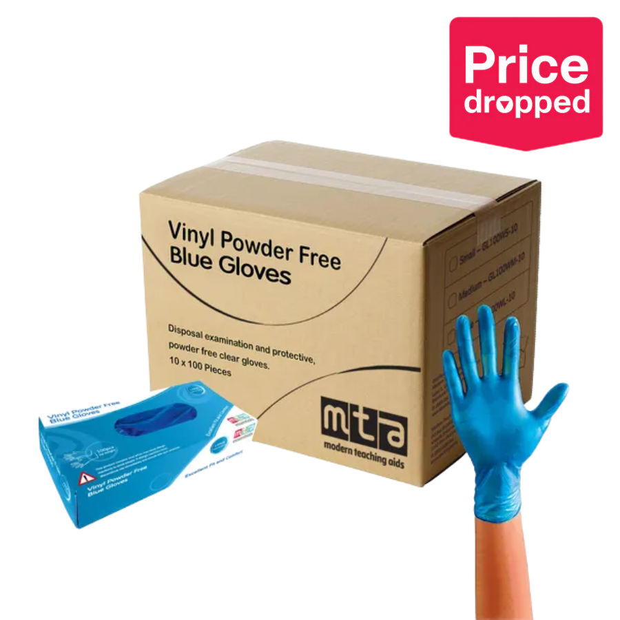 Vinyl Gloves Blue Large - 10 x Pack of 100