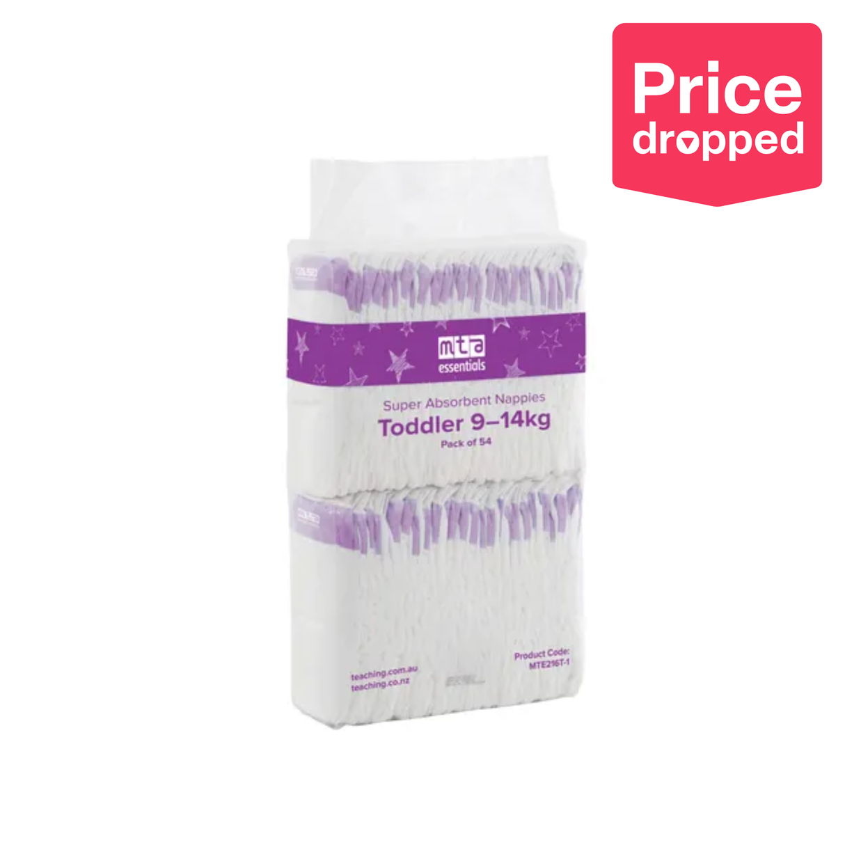 MTA Essentials Nappies - Toddler, 9-14 kg, Pack of 54
