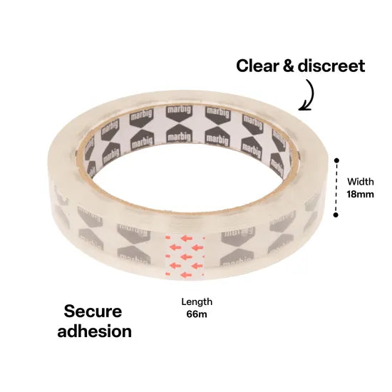 Marbig Clear Office Sticky Tape 18mm x 66m - Modern Teaching Aids NZ