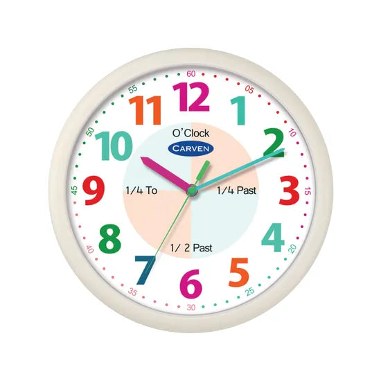 Educational Wall Clock With Time Phrases - 304 x 304 mm - Modern Teaching Aids NZ