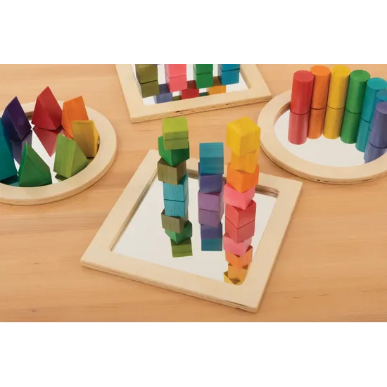 Wood Framed Play Mirrors - 30cm - Set of 4 - Modern Teaching Aids NZ