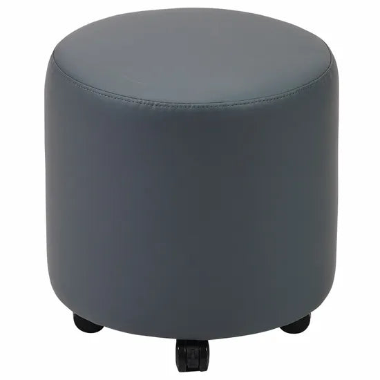 Ergerite Round Table with Grey Round Ottomans - Modern Teaching Aids NZ