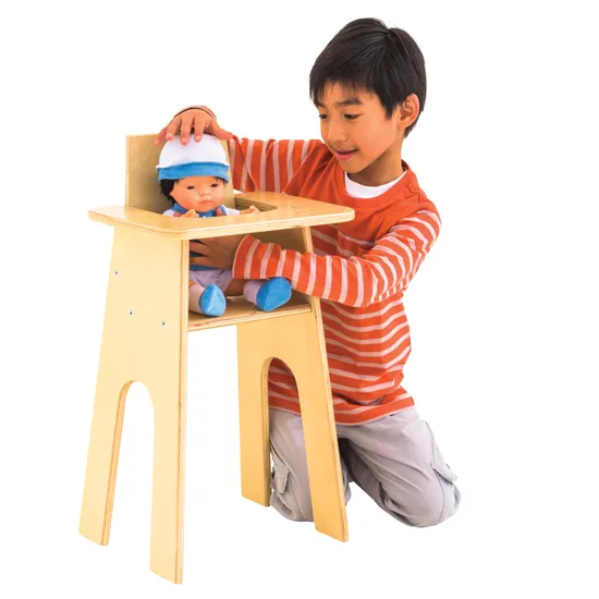 Natural Wooden Doll High Chair - Modern Teaching Aids NZ