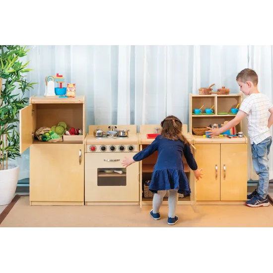 Natural Spaces Kitchen Set of 4 Wooden Pieces - Modern Teaching Aids NZ