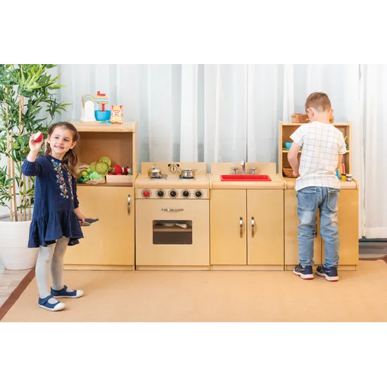 Natural Spaces Kitchen Set of 4 Wooden Pieces - Modern Teaching Aids NZ