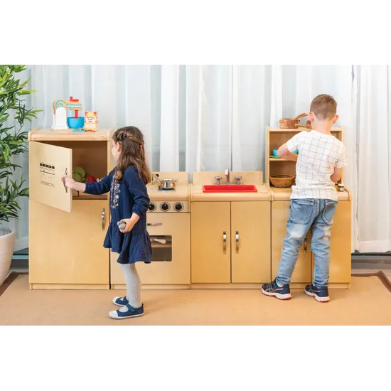 Natural Spaces Kitchen Set of 4 Wooden Pieces - Modern Teaching Aids NZ