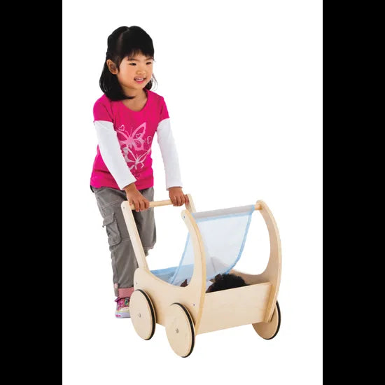 MTA Spaces Wooden Doll Pram 32 (W) x 52 (D) x 44 (H) cm - Modern Teaching Aids NZ