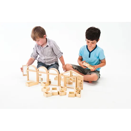Natural Spaces - Wooden Mirror Blocks - 24 Pieces - Modern Teaching Aids NZ