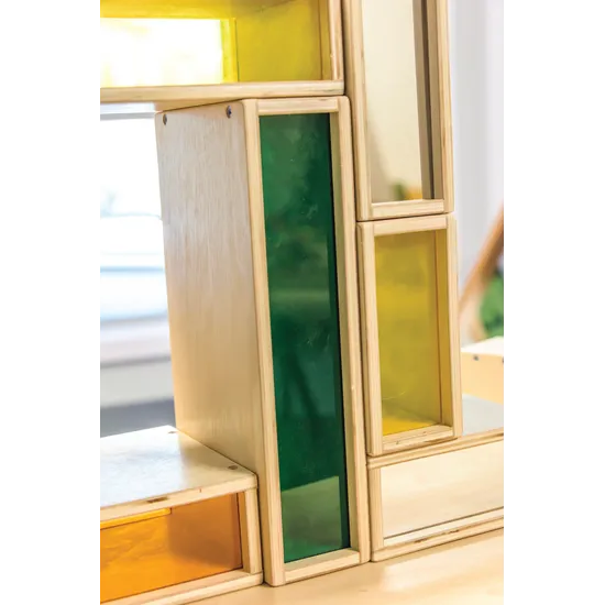 Mirror & See Through Coloured Large Blocks - 18pc - Modern Teaching Aids NZ