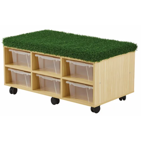 Aalto - Storage Ottoman & Trays - Grass 110x60cm
