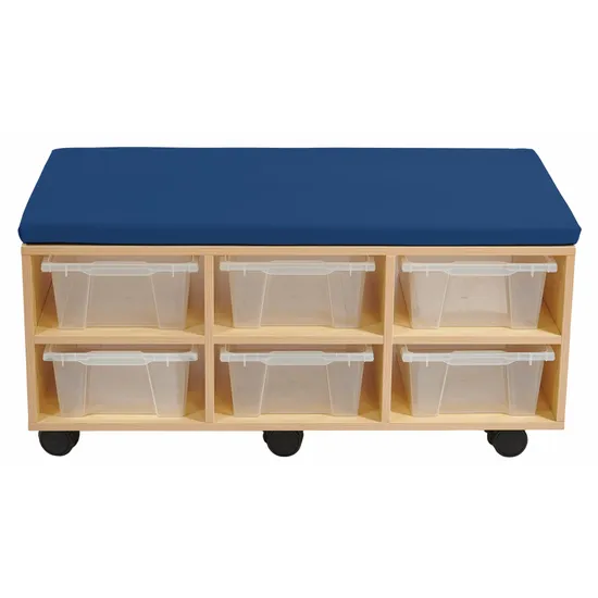 Aalto - Storage Ottoman & Trays - Steel Blue