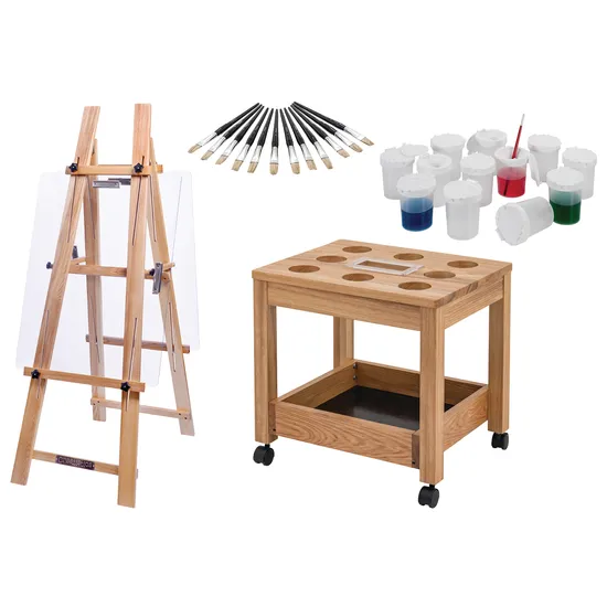 Junior Eiffel Easel & Paint Pot Table Set- with BONUS - Modern Teaching Aids NZ