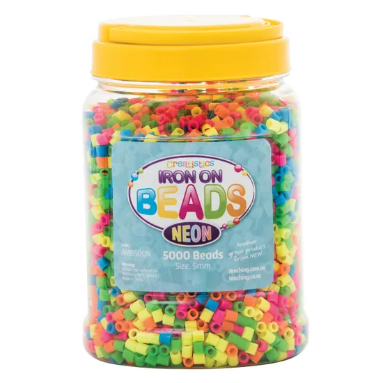 Creatistics Neon Iron On Beads 5 mm - Pack of 5000 - Modern Teaching Aids NZ