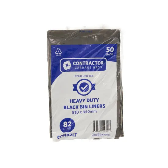 Contractor Black HD Bin Liner 82L-Pack of 50 - Modern Teaching Aids NZ