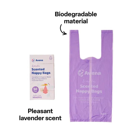 Avena Purple Scented Nappy Bags - Pack of 50 - Modern Teaching Aids NZ