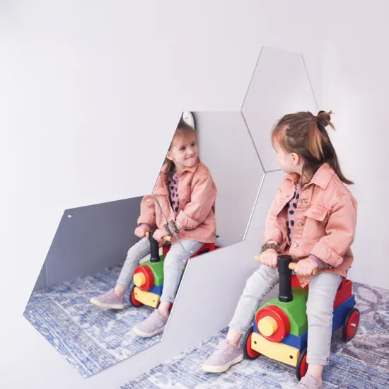 Hexagonal Wall Mirror - Pack of 3