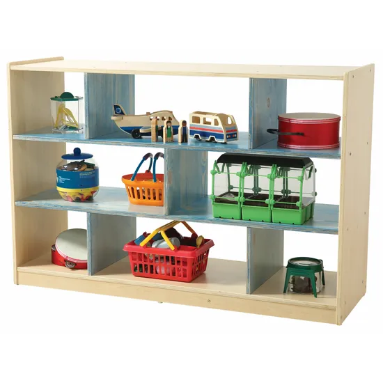 Aurum Spaces - Blue Open Back 8 Compartment Shelf - Modern Teaching Aids NZ