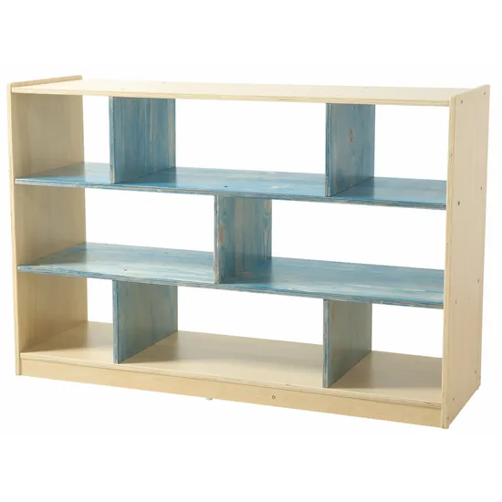 Aurum Spaces - Blue Open Back 8 Compartment Shelf - Modern Teaching Aids NZ