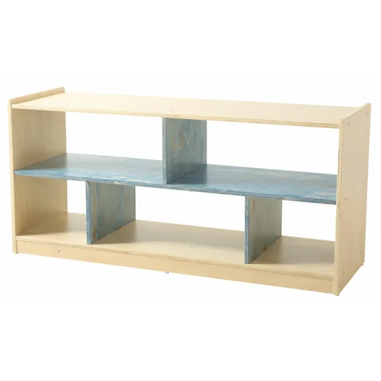 Aurum Spaces - Blue Open Back 5 Compartment Shelf - Modern Teaching Aids NZ
