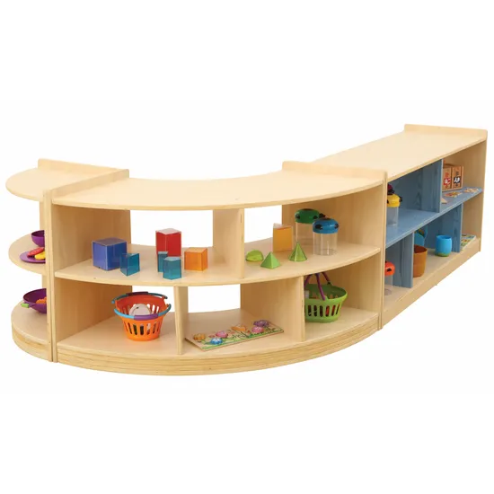 Aurum Spaces - Open Back Curved Shelf Kit - Blue - Modern Teaching Aids NZ