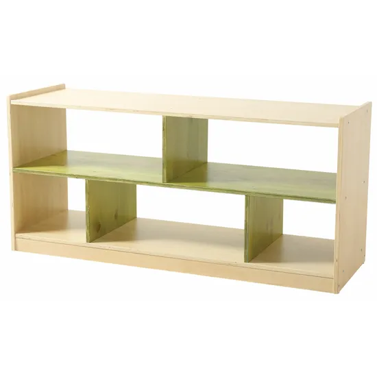 Aurum Spaces - Green Open Back 5 Compartment Shelf - Modern Teaching Aids NZ