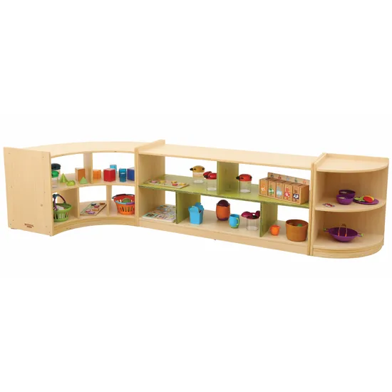 Aurum Spaces - Open Back Curved Shelf Kit - Green - Modern Teaching Aids NZ
