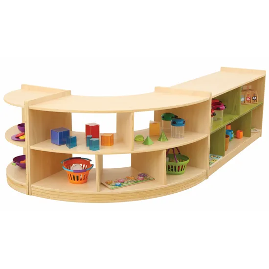 Aurum Spaces - Open Back Curved Shelf Kit - Green - Modern Teaching Aids NZ