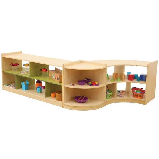 Aurum Spaces - Open Back Curved Shelf Kit - Green - Modern Teaching Aids NZ