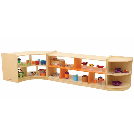 Aurum Spaces - Open Back Curved Shelf Kit - Orange - Modern Teaching Aids NZ
