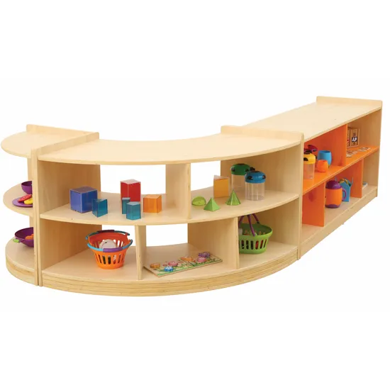 Aurum Spaces - Open Back Curved Shelf Kit - Orange - Modern Teaching Aids NZ