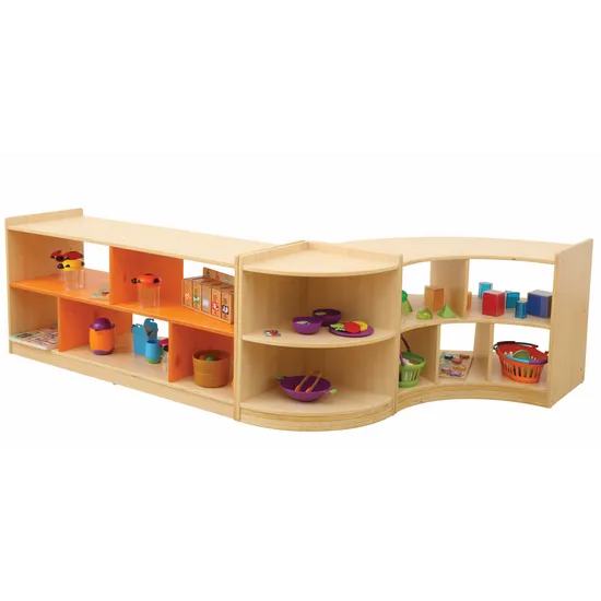Aurum Spaces - Open Back Curved Shelf Kit - Orange - Modern Teaching Aids NZ