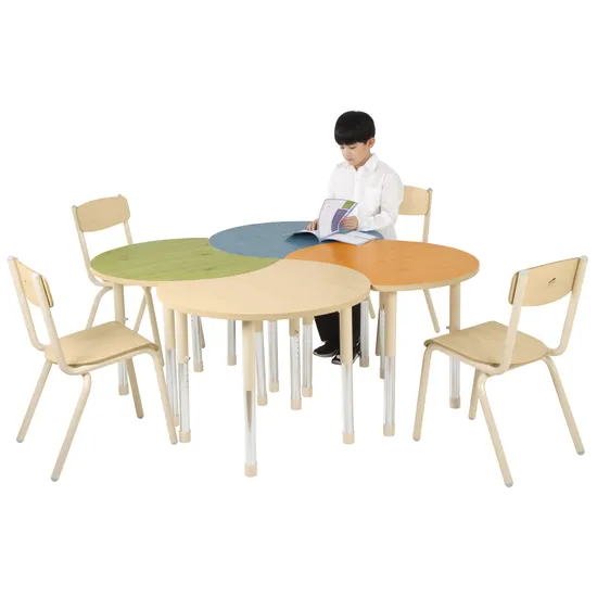 Aurum Spaces - Cut Away Table - Set of 4 - Mixed - 57-79.5 cm - Modern Teaching Aids NZ