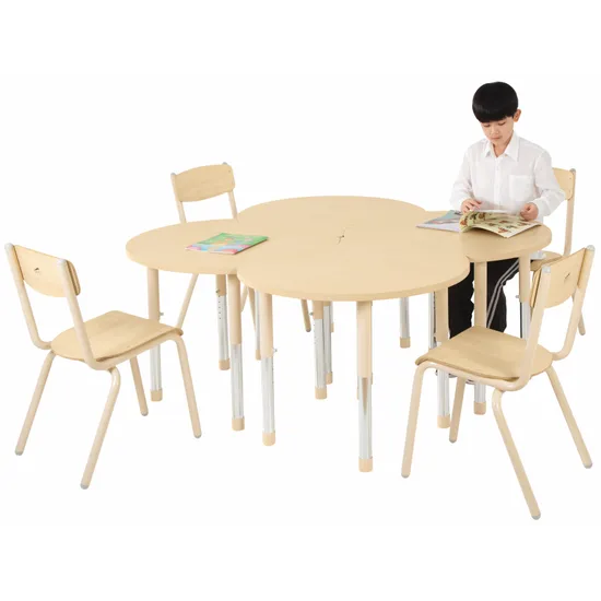 Aurum Spaces - Cut Away Table - Set of 4 - Natural - 57-79.5 cm - Modern Teaching Aids NZ