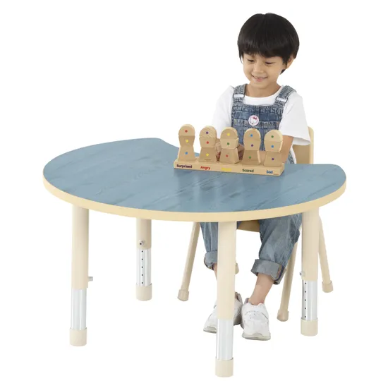 Aurum Spaces - Cut Away Table - 85 x 72 cm - Blue - 39-61.5 cm - Modern Teaching Aids NZ