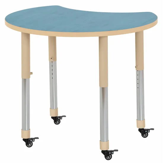 Aurum Spaces - Cut Away Table - 85 x 72 cm - Blue - 57-79.5 cm - Modern Teaching Aids NZ