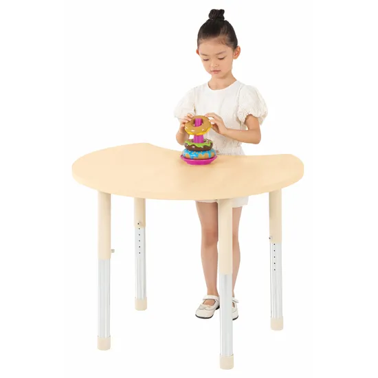 Aurum Spaces - Cut Away Table - 85 x 72 cm - Natural - 57-79.5 cm - Modern Teaching Aids NZ
