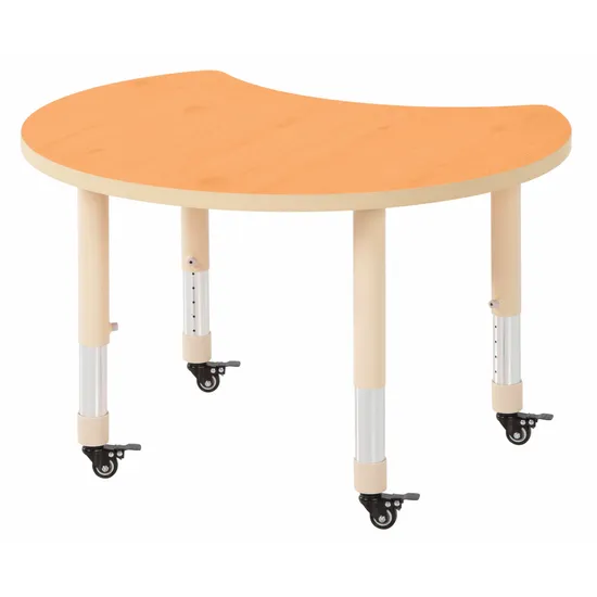Aurum Spaces - Cut Away Table - 85 x 72 cm - Orange - 39-61.5 cm - Modern Teaching Aids NZ