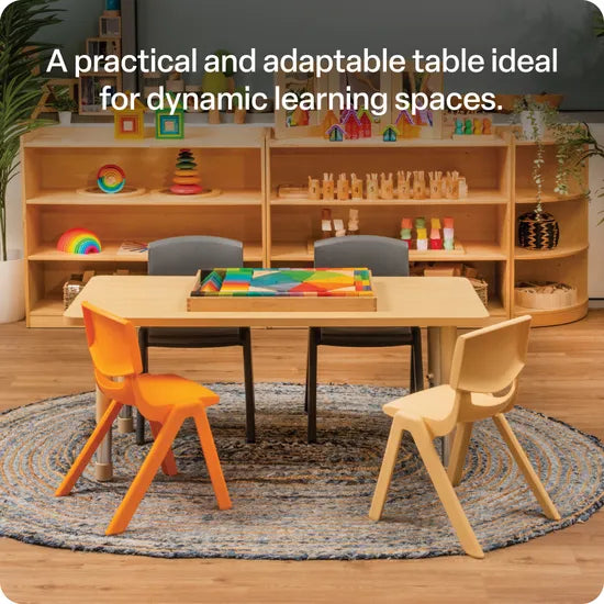 Aurum Spaces - Rectangle Table - 120 x 60 cm - Natural - 39-61.5 cm - Modern Teaching Aids NZ