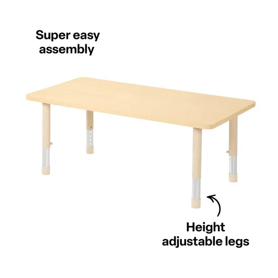 Aurum Spaces - Rectangle Table - 120 x 60 cm - Natural - 39-61.5 cm - Modern Teaching Aids NZ