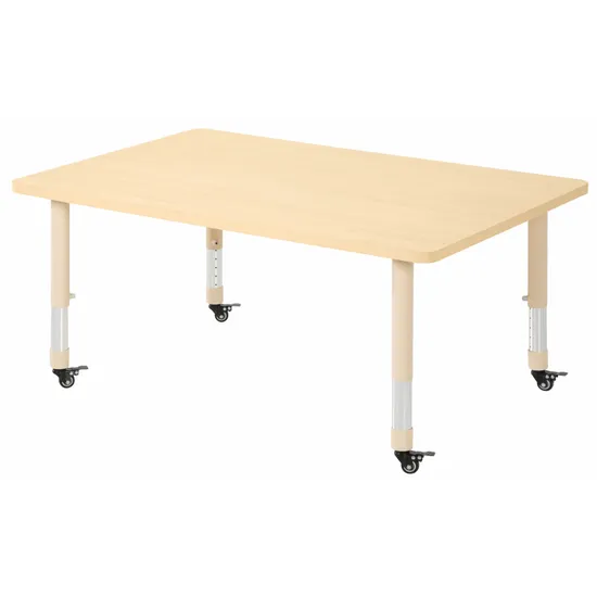 Aurum Spaces - Rectangle Table - 120 x 80 cm - Natural - 39-61.5 cm - Modern Teaching Aids NZ