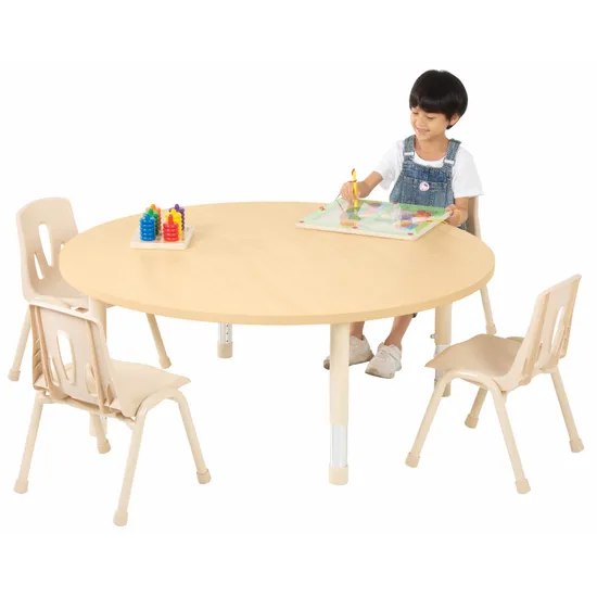 Aurum Spaces - Round Table - 120 cm - Natural - 39-61.5 cm - Modern Teaching Aids NZ