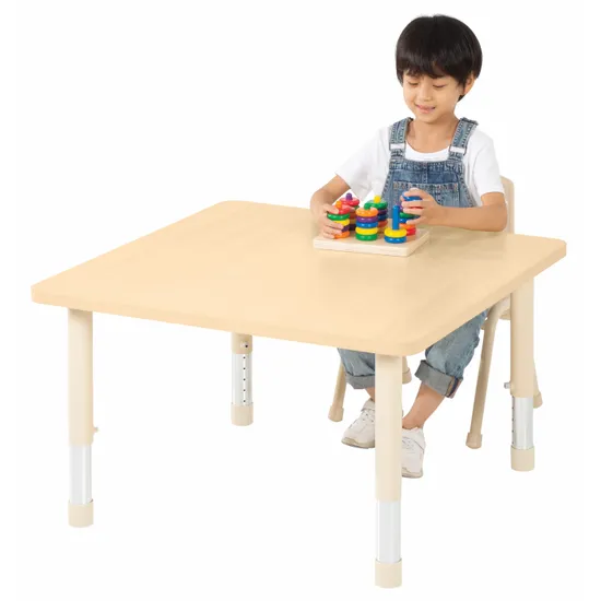Aurum Spaces - Square Table - 80 x 80 cm - Natural - 39-61.5 cm - Modern Teaching Aids NZ